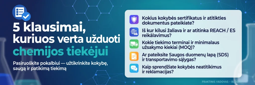 Chemijos tiekejas klausimai UAB Boker
